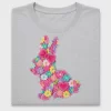 Floral Bunny with Bow DTF Transfer