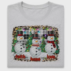Faith Hope Love Snowman DTF Transfer