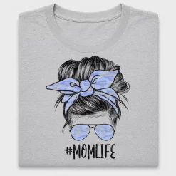 Mama Blue Camo Messy Bun DTF Transfer