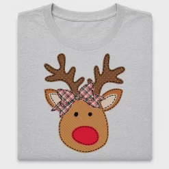 Plaid Reindeer Face DTF Transfer