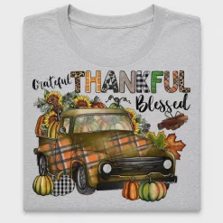 Grateful Thankful Blessed Fall Truck DTF Transfer