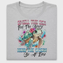 Coastal Sea Turtle Tropical Flowers DTF Transfer