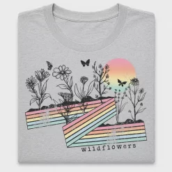 Vintage Wildflowers Retro Stripe DTF Transfer