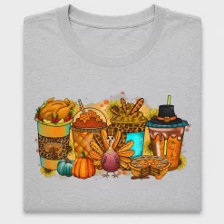 Fall Coffee Drinks Thanksgiving DTF Transfer