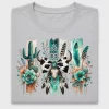 Boho Bull Skull Feather DTF Transfer