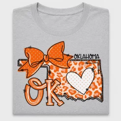 Oklahoma Doodle Heart DTF Transfer