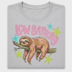 Funny Sloth Low Battery DTF Transfer