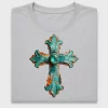 Turquoise Western Cross DTF Transfer