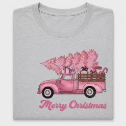 Pink Christmas Truck DTF Transfer