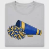 Cheer Megaphone Blue Gold DTF Transfer