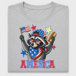 Patriotic Raccoon Fourth of July DTF Transfer