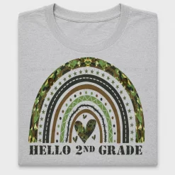 Hello 2nd Grade Camo Rainbow DTF Transfer
