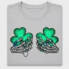 Skeleton Hands Lucky Shamrock DTF Transfer