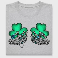Skeleton Hands Lucky Shamrock DTF Transfer