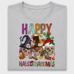 Happy Hallothankmas Skull DTF Transfer