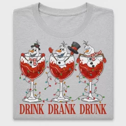Festive Snowman Wine Glasses DTF Transfer