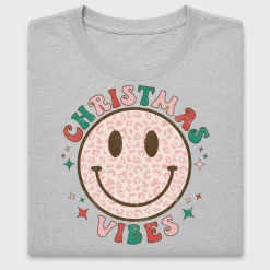 Retro Smiley Christmas Vibes DTF Transfer