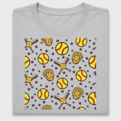 Softball Seamless Pattern DTF Transfer