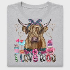 I Love Moo Highland Cow DTF Transfer for Shirts