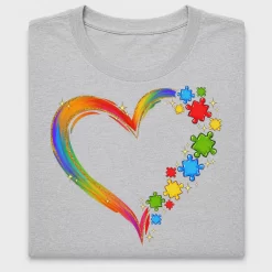 Autism Awareness Rainbow Heart DTF Transfer