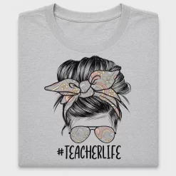 Teacher Life Messy Bun DTF Transfer