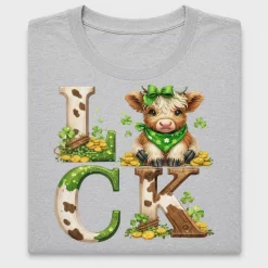 Watercolor Highland Cow Luck DTF Transfer