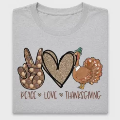 Peace Love Thanksgiving Turkey DTF Transfer