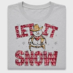 Western Cowboy Snowman Let It Snow DTF Transfer