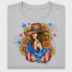 Cowgirl Sunflower Fourth of July DTF Transfer