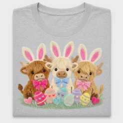 Easter Highland Cows Bunny Ears DTF Transfer