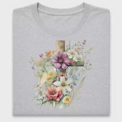 Watercolor Floral Cross DTF Transfer