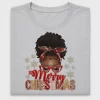 Merry Christmas Afro Girl DTF Transfer