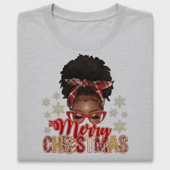 Merry Christmas Afro Girl DTF Transfer