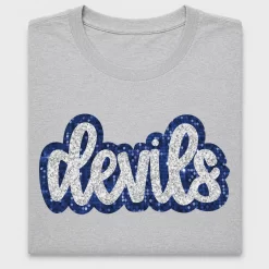 Blue Sequin Devils Glitter DTF Transfer