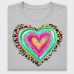 Neon Leopard Heart DTF Transfer