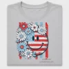 Fourth of July Floral Smiley Face DTF Transfer