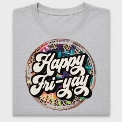 Happy Friyay Leopard Print DTF Transfer