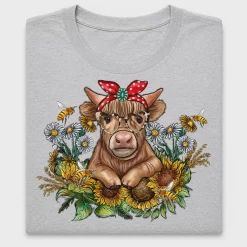 Boho Cow Sunflower DTF Transfer