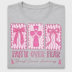 Faith Over Fear Breast Cancer DTF Transfer