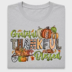 Grateful Thankful Blessed Pumpkin DTF Transfer