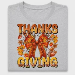 Thanksgiving Bow DTF Transfer with Fall Leaves