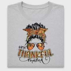 One Thankful Mama Messy Bun DTF Transfer