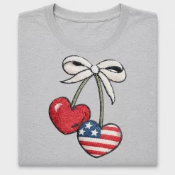 Patriotic Cherry DTF Transfer Design