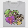Mardi Gras Leopard Heart DTF Transfer