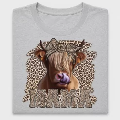 Mama Highland Cow Leopard DTF Transfer