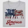 Patriotic Cattle American Flag DTF Transfer