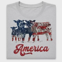 Patriotic Cattle American Flag DTF Transfer