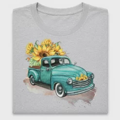 Vintage Truck Sunflowers DTF Transfer for Shirts