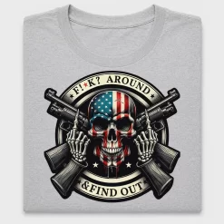 American Flag Skull Biker DTF Transfer