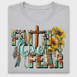 Faith Over Fear Western Cross DTF Transfer